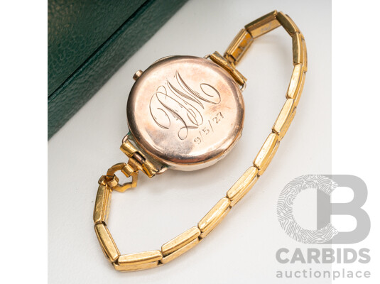 9ct Rolex Antique Art Deco 15 Jewels Ladies Watch, for Restoration, with Gold Tone Band, 17.84 Grams