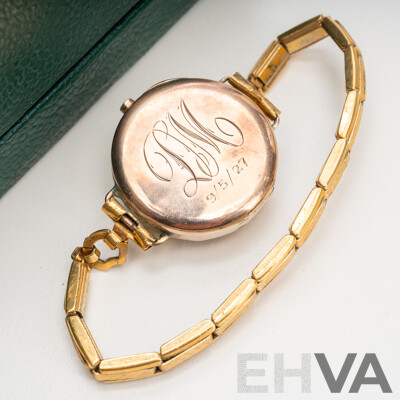 9ct Rolex Antique Art Deco 15 Jewels Ladies Watch, for Restoration, with Gold Tone Band, 17.84 Grams