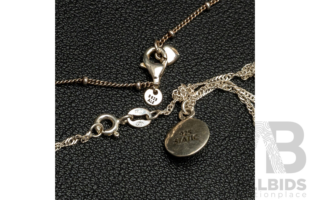 Olivia and Jackson Cz Hoop Earrings, as New in Box, Pandora Necklace & Moonstone Star Necklace,  9.64 Grams