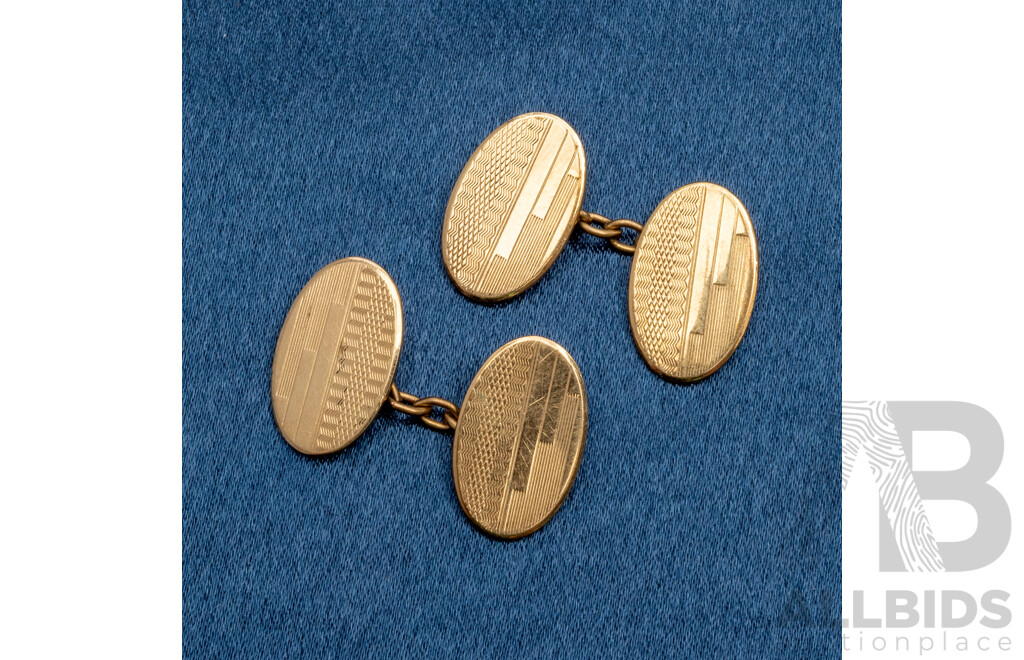 Pair of 9ct Yellow Gold Cufflinks - 6.25gms