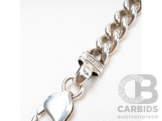 925 Sterling Silver Round Curb Link Necklace. Length - 40.5cms