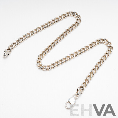 925 Sterling Silver Round Curb Link Necklace. Length - 40.5cms
