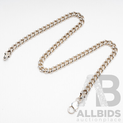 925 Sterling Silver Round Curb Link Necklace. Length - 40.5cms