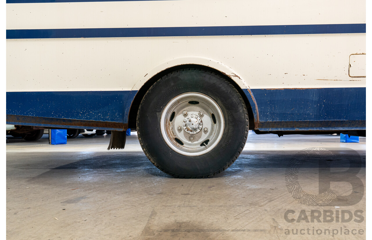 10/1980 Mazda Parkway 26 Diesel Light Bus TA3H4F 2d Bus White / Blue - Holden Red Motor Converted
