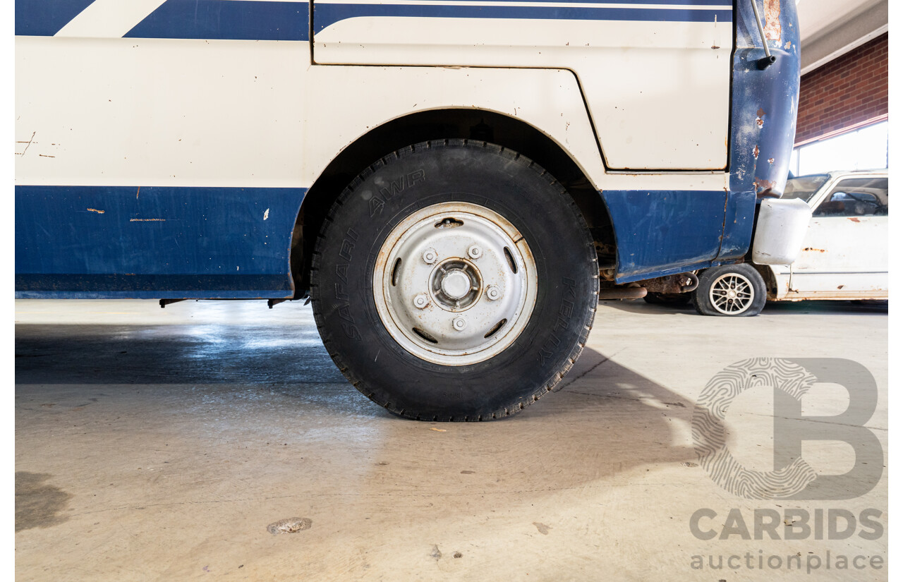 10/1980 Mazda Parkway 26 Diesel Light Bus TA3H4F 2d Bus White / Blue - Holden Red Motor Converted