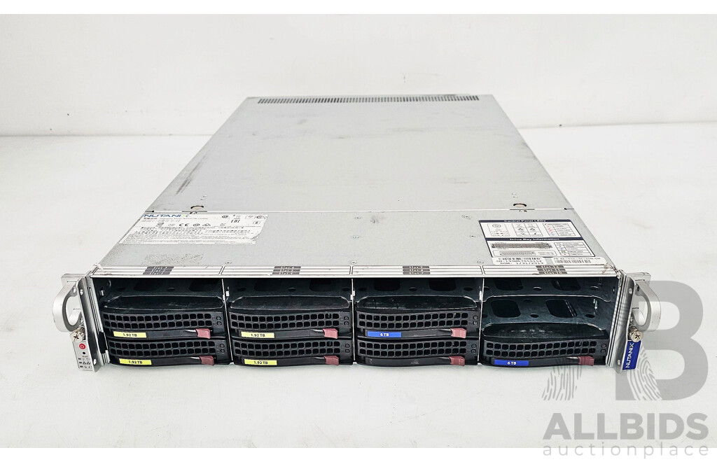Nutanix (NXS2U1NL12G600) Dual Xeon GOLD (6148) 2.40GHz-3.70GHz 20-Core CPU 2RU Server W/ 384GB DDR4