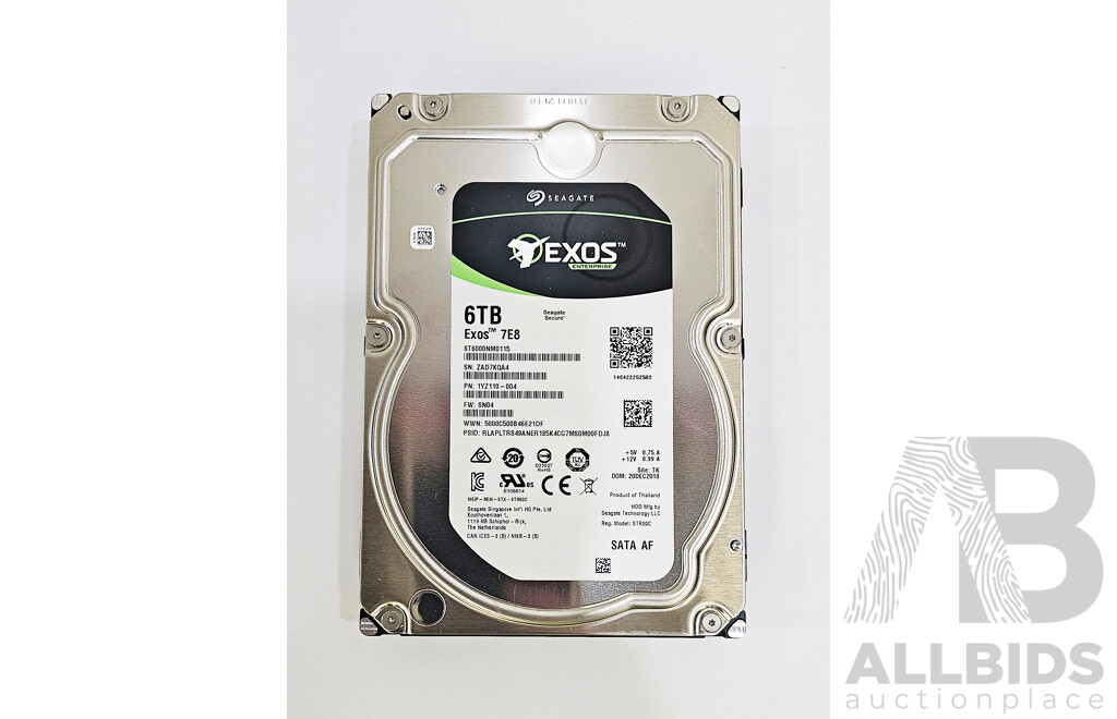 Seagate (ST6000NM0115) Exos 6TB SATA 3.5-Inch Hard Drive