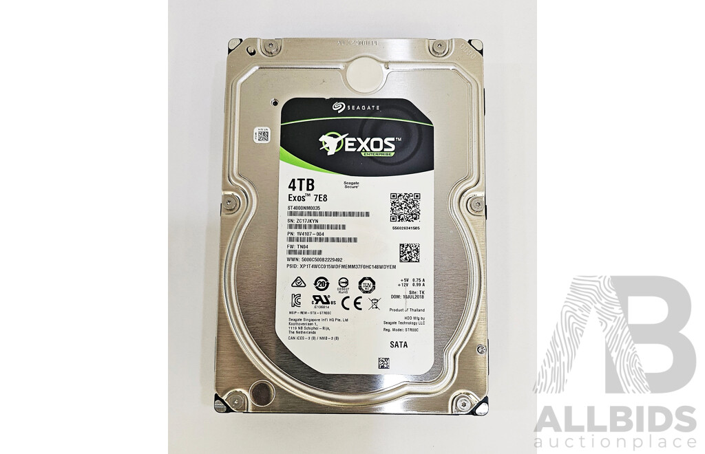 Seagate (ST4000NM0035) Exos 4TB SATA 3.5-Inch Hard Drive
