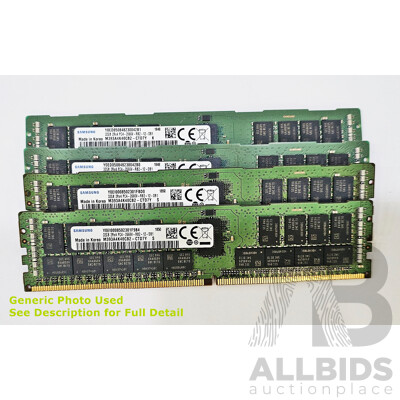 Samsung 32GB ECC DDR4 2666V RDIMM RAM - Lot of Four