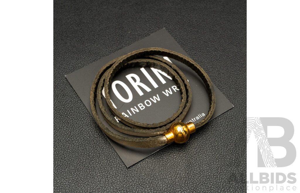 NEW - Torini Rainbow Triple Wrap silver Leather Bracelet with Magnetic Clasp