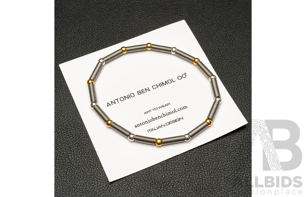 NEW - Antonio Ben Chimol satellite bracelet - sterling silver & stainless steel