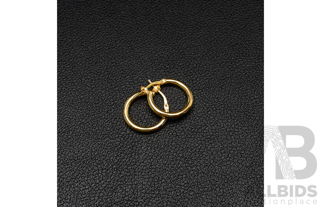 NEW - Torini Sterling Silver Gold Tone Hoop Earrings, Made in Italy, 18mm, 2.07 Grams