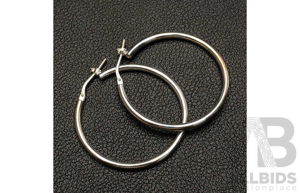NEW - Torini Sterling Silver Hoop Earrings, Made in Italy, 35mm, 4.57 Grams