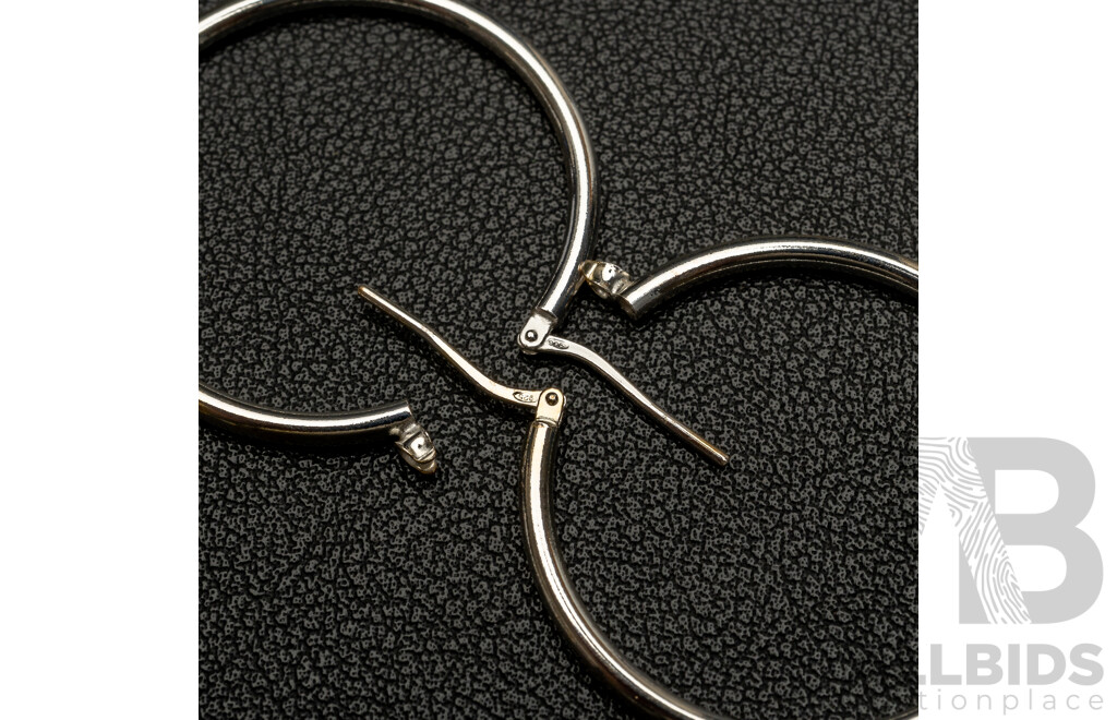 NEW - Torini Sterling Silver Hoop Earrings, Made in Italy, 35mm, 4.57 Grams