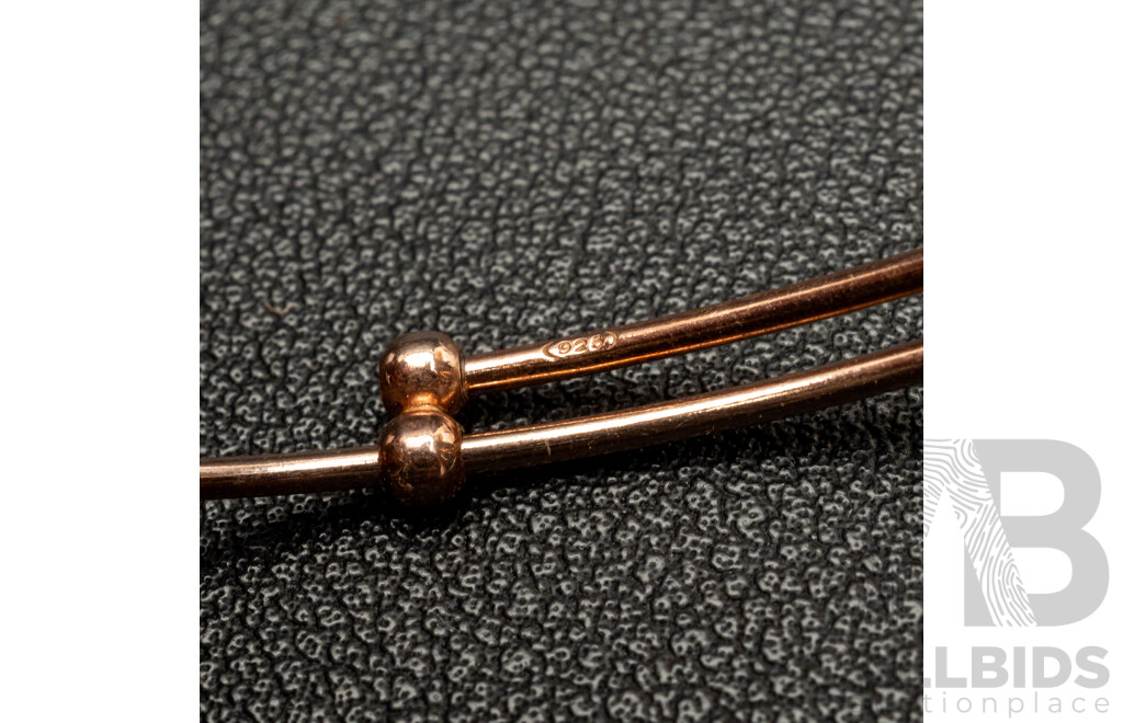 NEW - Torini Sterling Silver Rose Expanding Bead Bangle, Made in Italy, 4.72 Grams