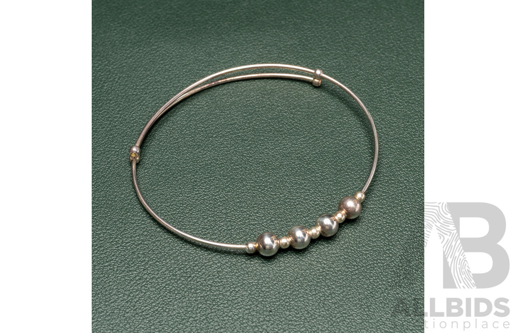 NEW - Torini Sterling Silver Expanding Bead Bangle, Made in Italy, 4.77 Grams