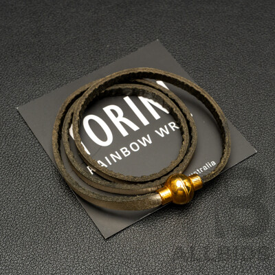 NEW - Torini Rainbow Triple Wrap silver Leather Bracelet with Magnetic Clasp