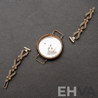 Antique Sterling Silver 31mm Watch Casing, Hallmarked London 1918, 6551 & SS Straps, 14.52 Grams