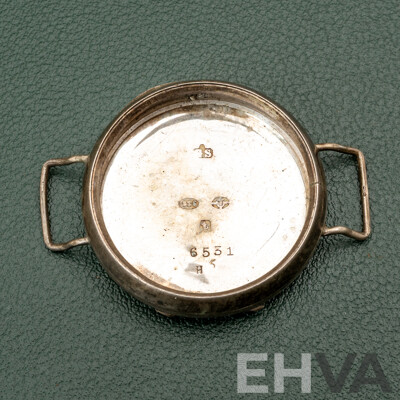 Antique Sterling Silver 31mm Watch Casing, Hallmarked London 1918, 6551 & SS Straps, 14.52 Grams