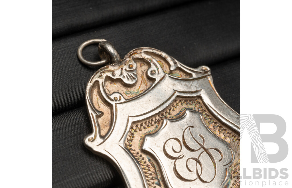 Vintage 925 Sterling Silver Music Contest Fob Medal - 10.79gms