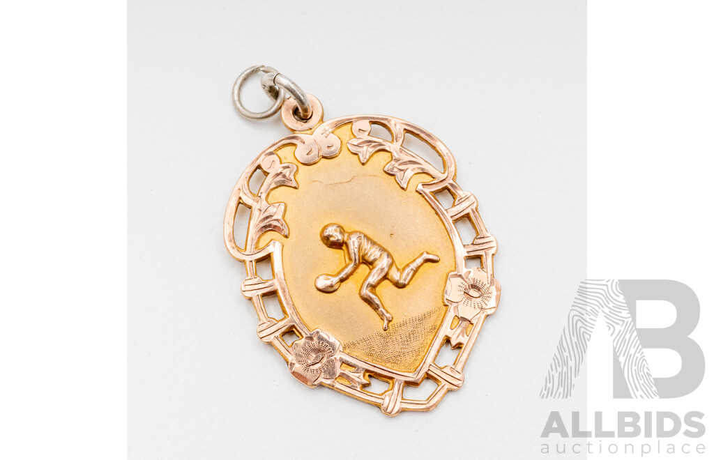 Vintage 9ct Yellow Gold Football Premiers Medallion - 5.49gms