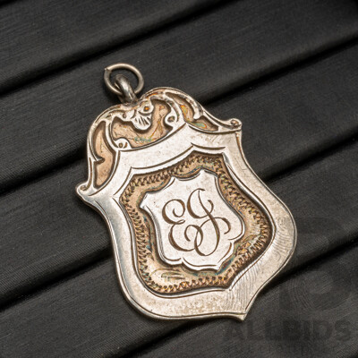 Vintage 925 Sterling Silver Music Contest Fob Medal - 10.79gms