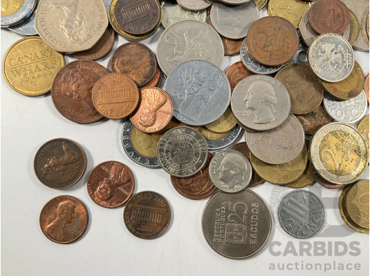 Collection of International Coins Including Australian One and Two Cent Coins - Approximately 1.8 Kilograms