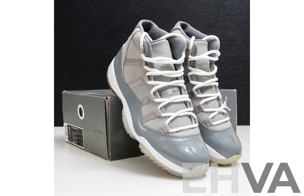 Pair of Nike Air Jordan 11 Retro Cool Grey Colourway, 2010