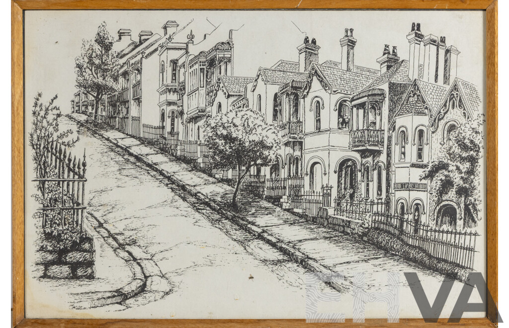Signed Indistinctly, (20th Century), Sydney Street, Vintage Lithograph, 57 L x 39 H cm (frame)