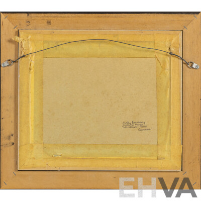 Sally Bardsley (20th Century, Australian), Secluded Bush Home (1986), Original Oil on Canvas Board, 39 x 44 cm (frame)