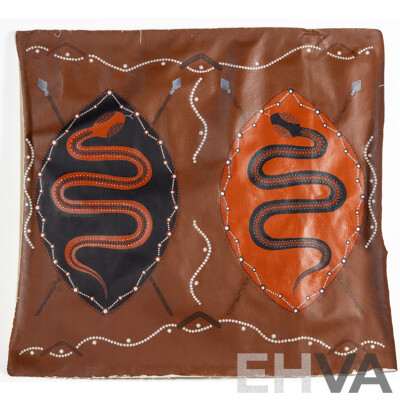 Signed Indistinctly, (20th Century), Serpent's Journey, Wonderful Original Vintage Oil on Canvas, 87 x 95 cm (unstretched)