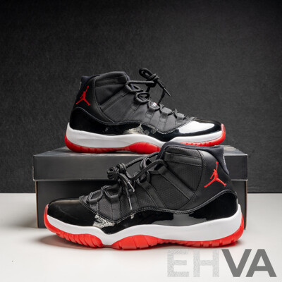 Pair of Nike Air Jordan 11 Retro Bred, 2012
