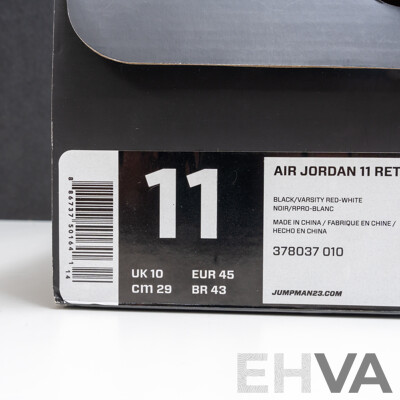 Pair of Nike Air Jordan 11 Retro Bred, 2012