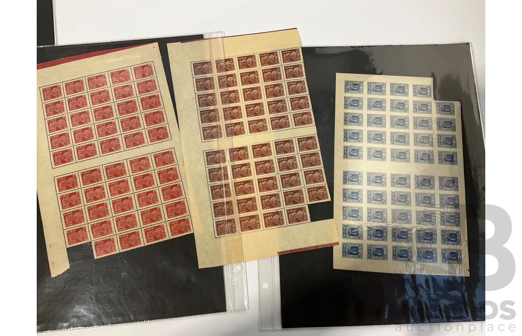 Collection of Antique and Vintage USSR  Mint Stamp Sheets and Blocks, Including Imperfs, Sets
