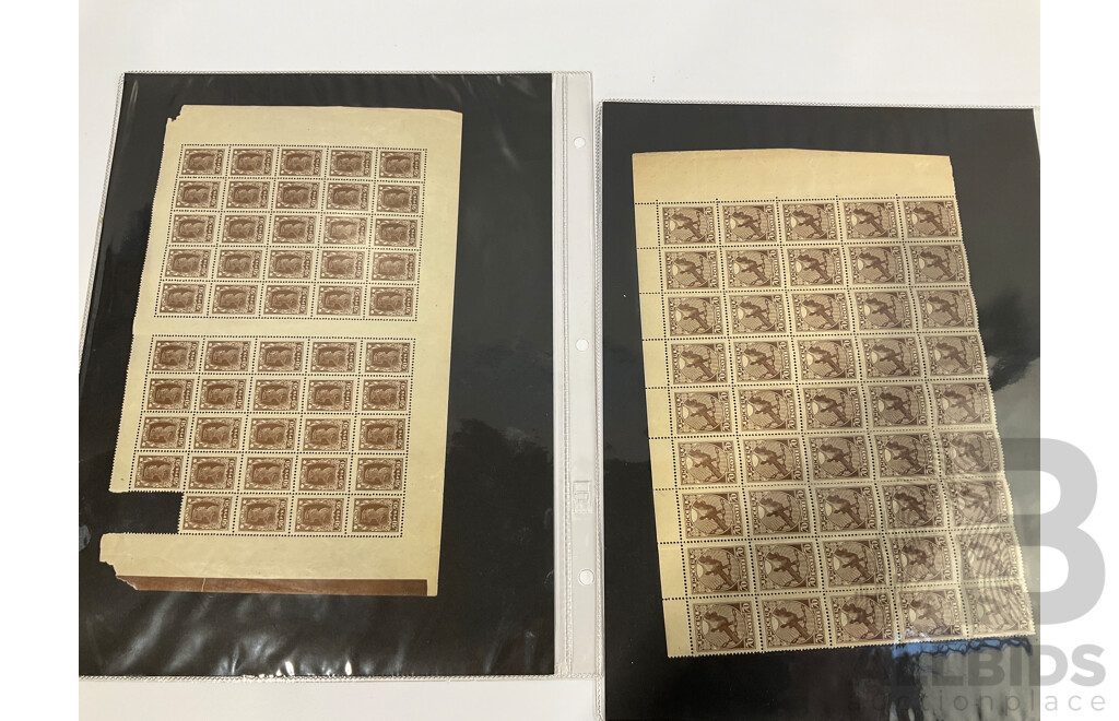 Collection of Antique and Vintage USSR  Mint Stamp Sheets and Blocks, Including Imperfs, Sets
