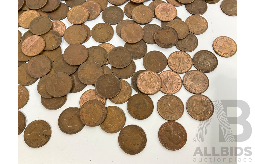 Collection of Australian Pennies, Examples Spanning 1923 to 1964 and Half Pennies Spanning 1913 to 1964