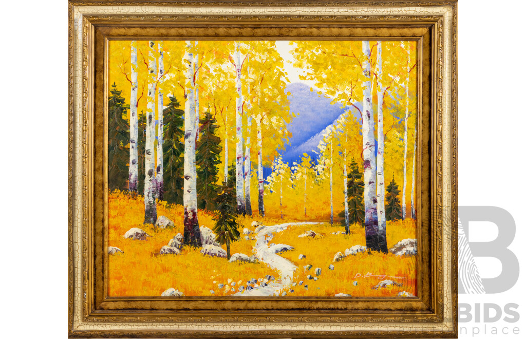Artist Unknown (20th Century), Autumn Afternoon, Original Vintage Acrylic on Canvas, 66 x 76 cm (frame)