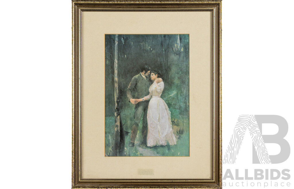 Tom Roberts, (19/20th Centuries, British-Born Australian, 1856-1931), Reconciliation, Reproduction Colour Print After 1887 Original, 50 x 40 cm (frame)