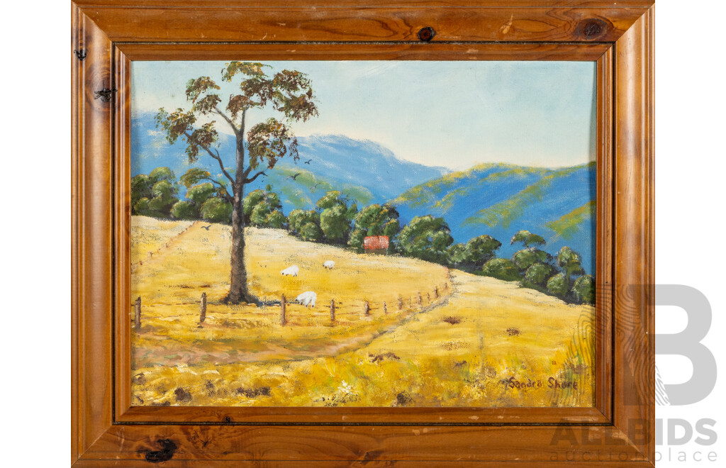 Sandra Shore (20th Century), Waiting for Spring and Barbara Pickersgill, (20th Century), Green Valley, Pair of Wonderful Vintage Oils on Canvas Board,  41 x 51 cm (largest frame) (2)
