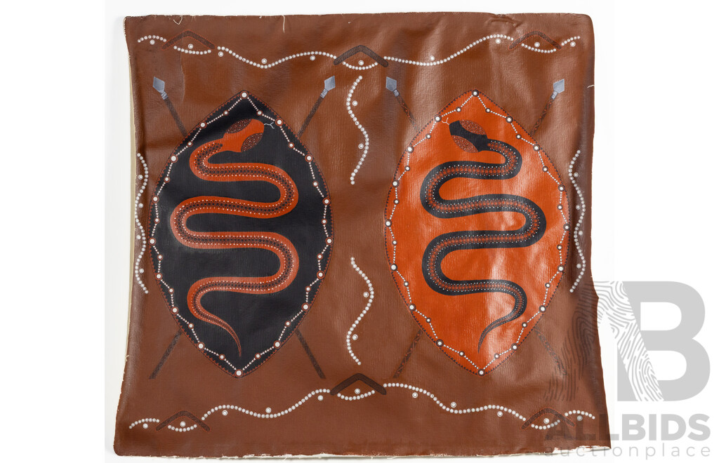 Signed Indistinctly, (20th Century), Serpent's Journey, Wonderful Original Vintage Oil on Canvas, 87 x 95 cm (unstretched)