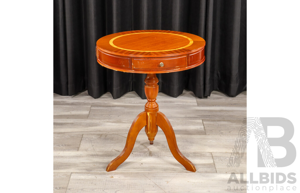 Vintage Timber Three Drawer Drum Table