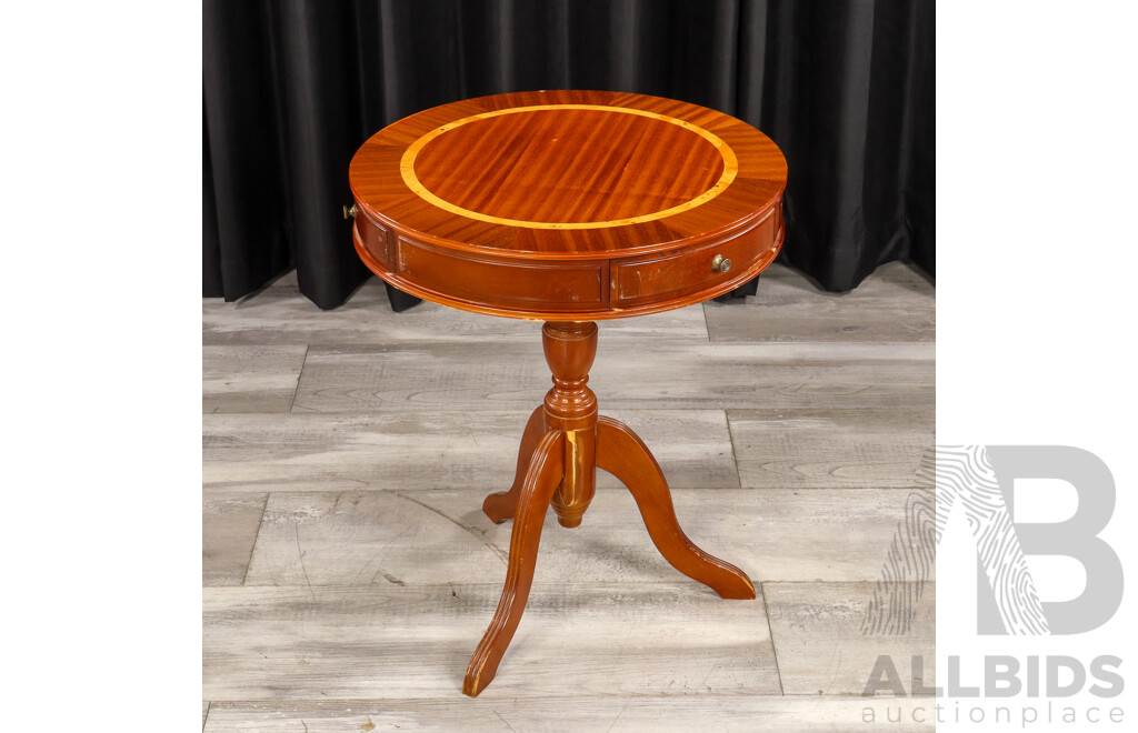 Vintage Timber Three Drawer Drum Table