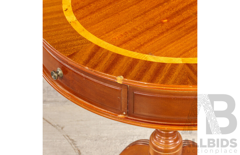 Vintage Timber Three Drawer Drum Table