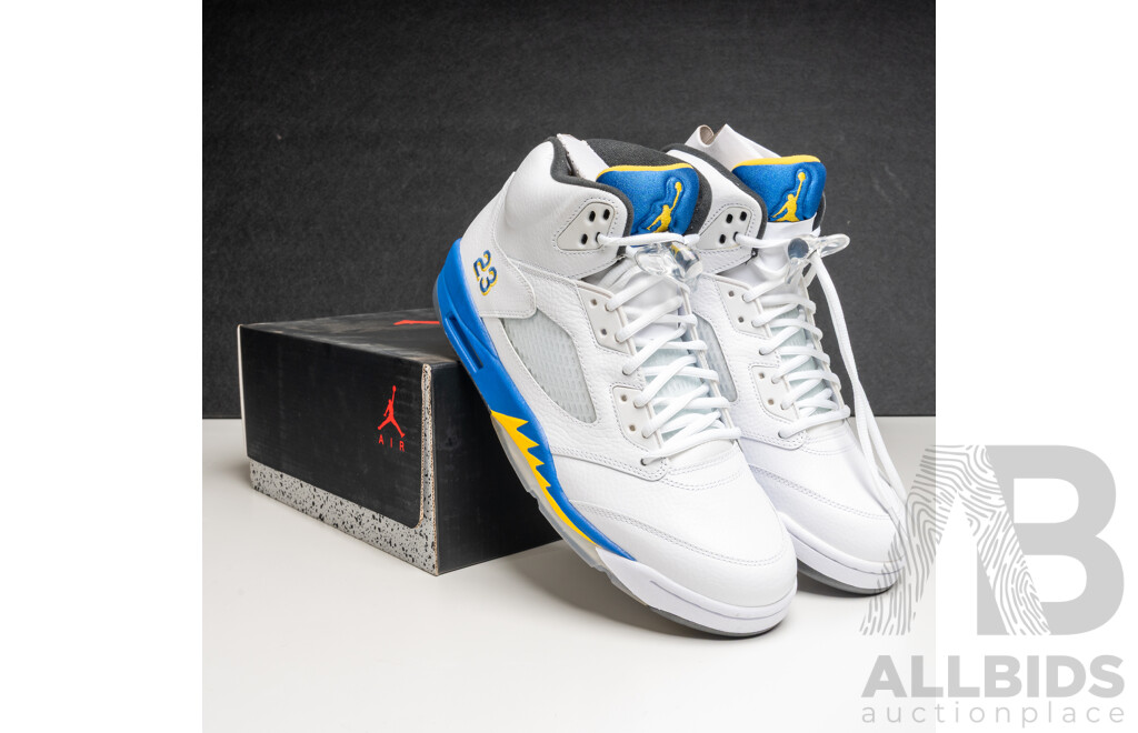 Pair of Nike Air Jordan 5 Retro Laney, 2013
