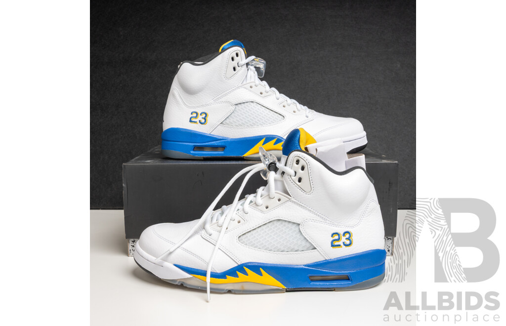 Pair of Nike Air Jordan 5 Retro Laney, 2013