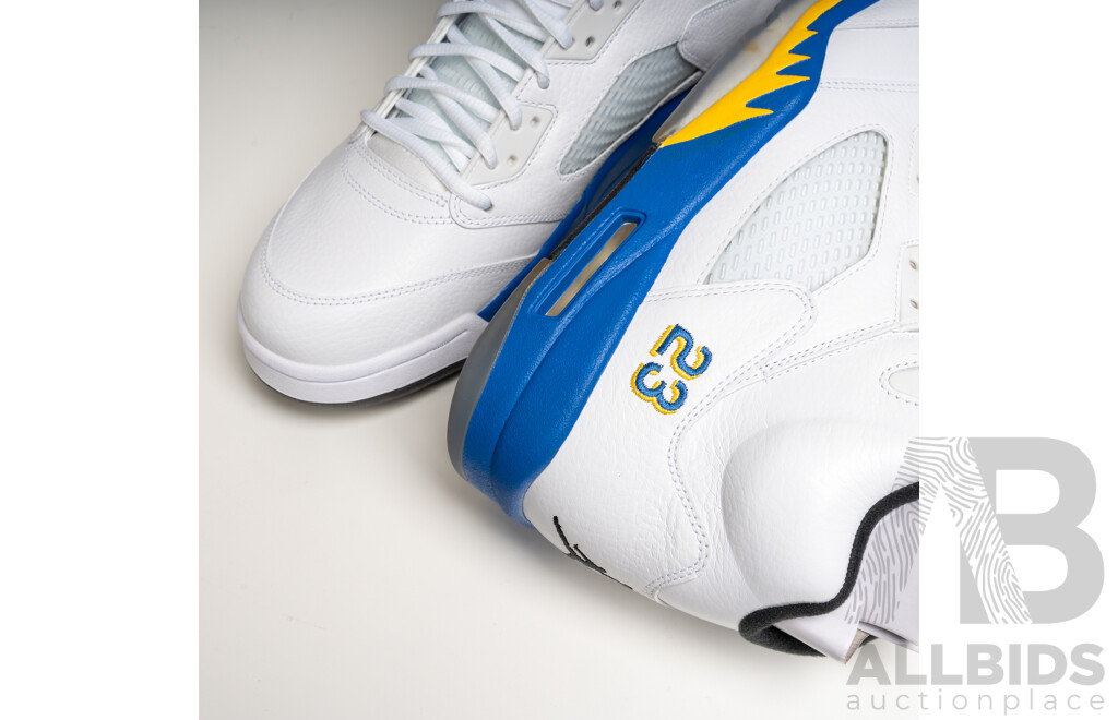 Pair of Nike Air Jordan 5 Retro Laney, 2013