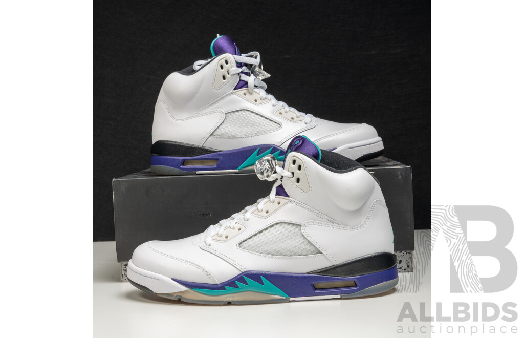 Pair of Nike Air Jordan 5 Retro Grape, 2012