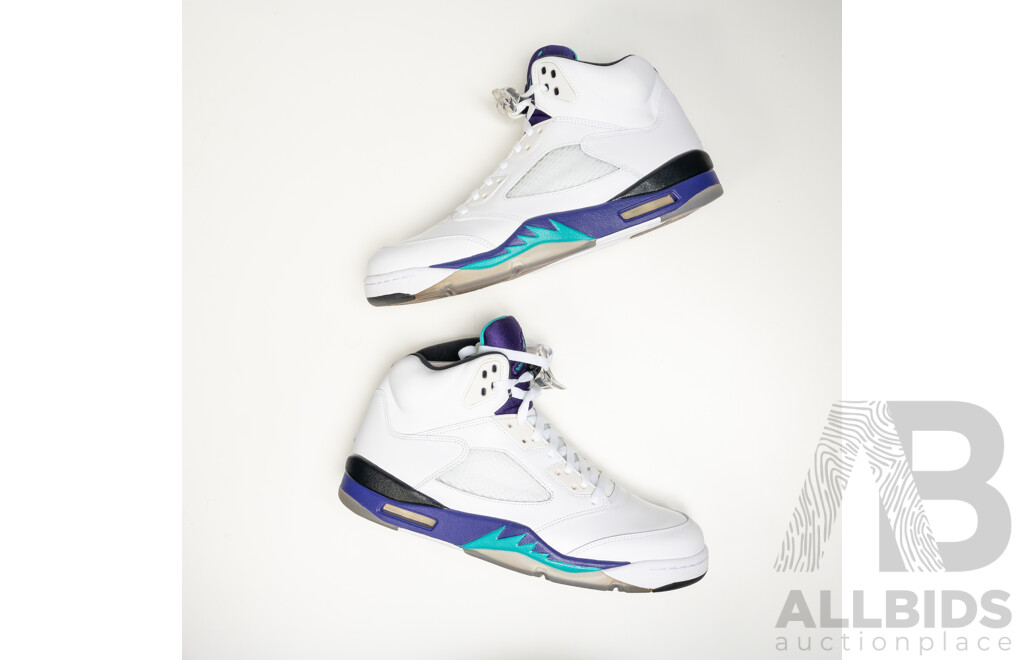 Pair of Nike Air Jordan 5 Retro Grape, 2012