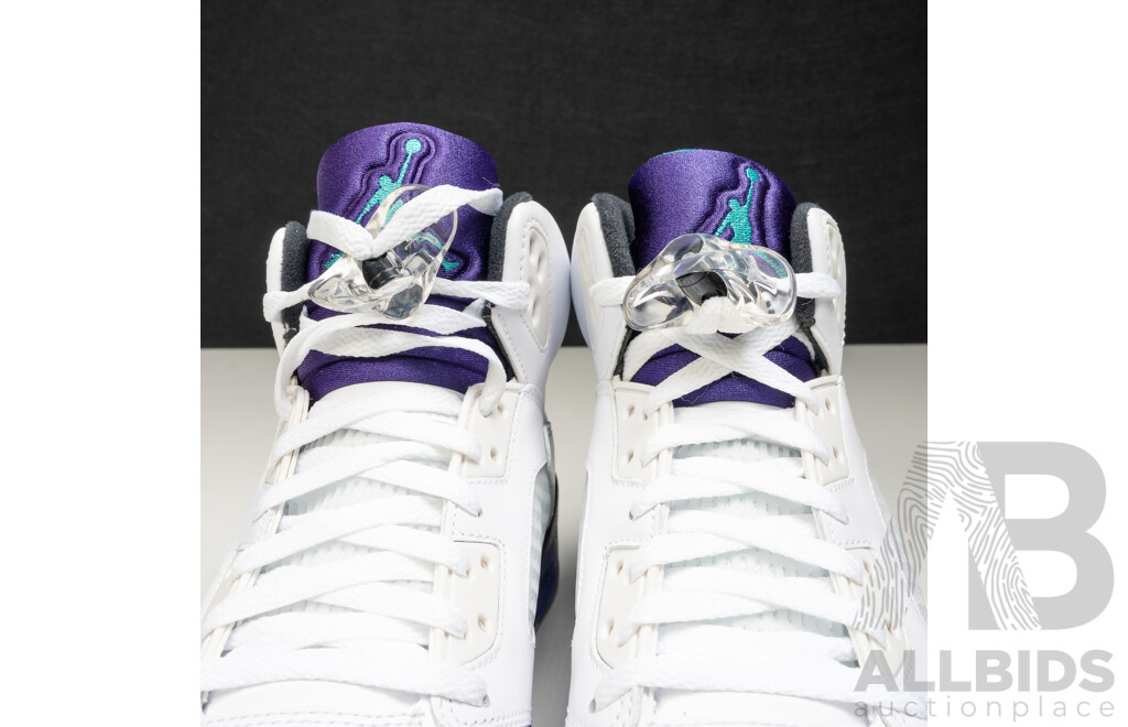Pair of Nike Air Jordan 5 Retro Grape, 2012