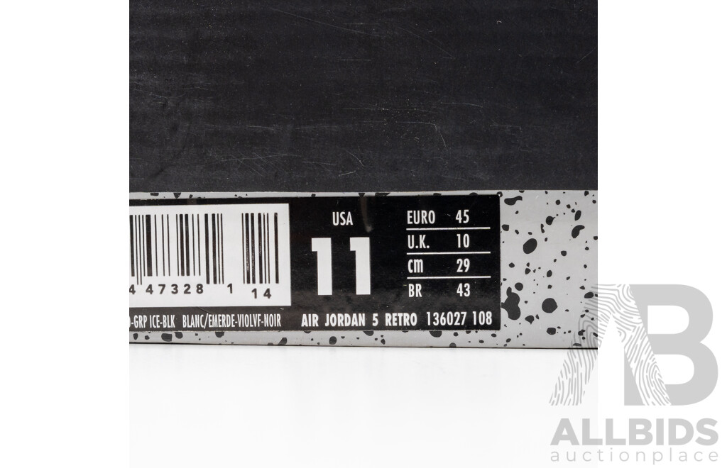 Pair of Nike Air Jordan 5 Retro Grape, 2012